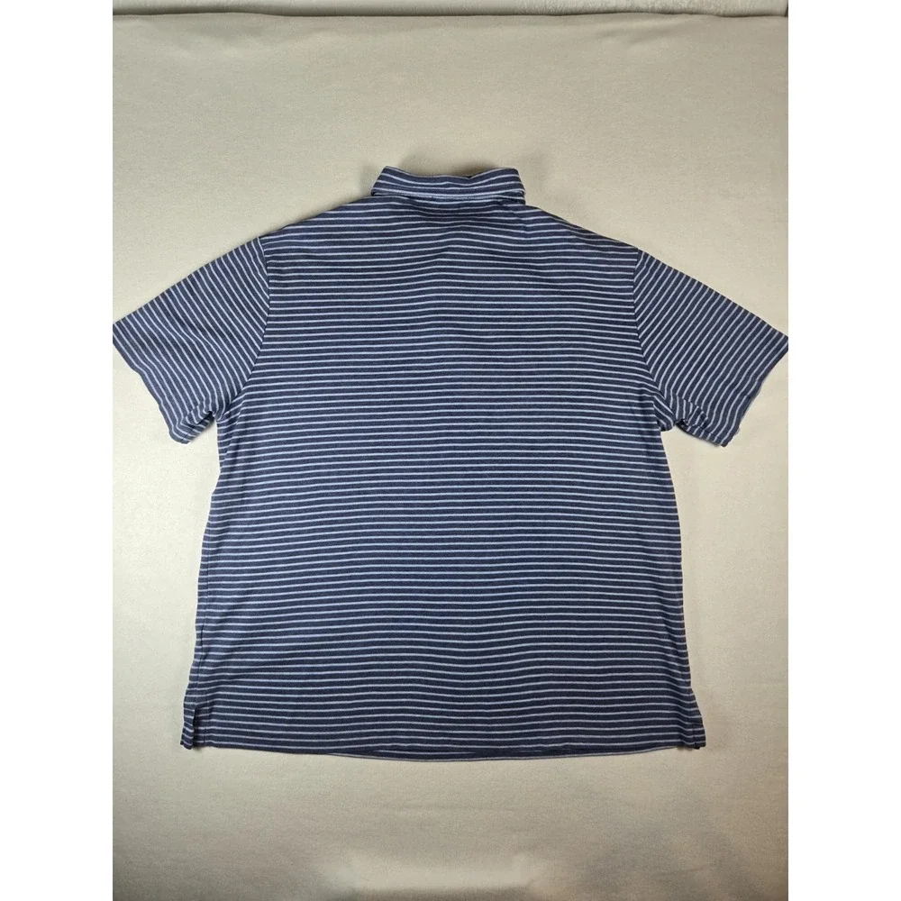 Polo Ralph Lauren Men's Blue Striped Short Sleeve Polo Shirt Size XL Emb Pony